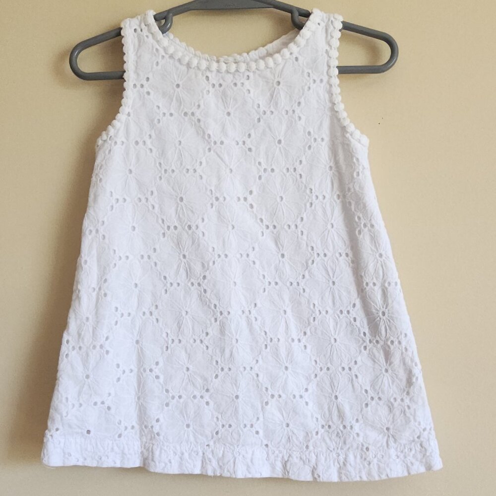 Genuine Kids by Oshkosh White Sleeveless Floral Eyelet Dress Size 18 Months